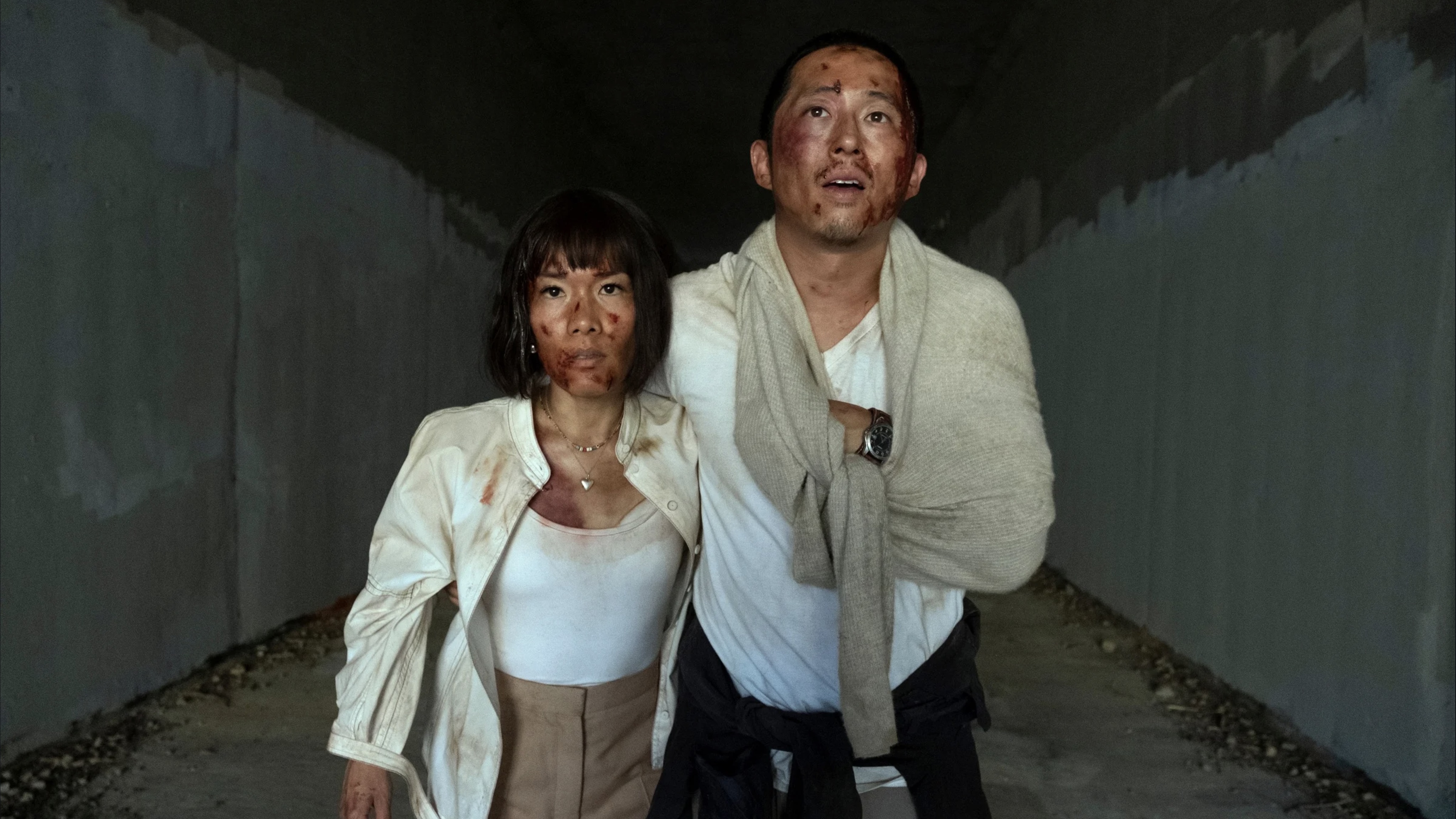 Still of Ali Wong and Steven Yeun in Netflix's 